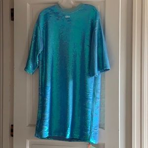 Off-white palliettes sequin T-shirt dress